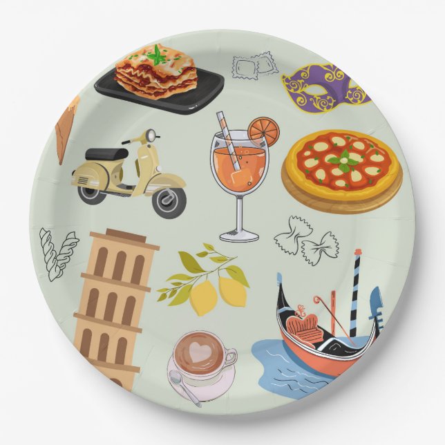  Italy Perfect Vacation Paper Plate (Front)