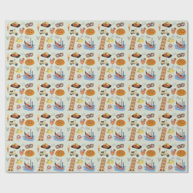 Italy Perfect Vacation Wrapping Paper (Flat)