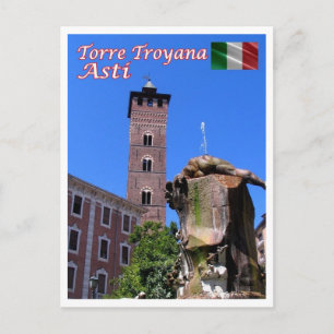 Italy - Piedmont - Asti - Troyana Tower - Postcard