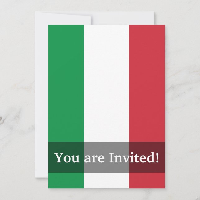Italy Plain Flag Invitation (Front)