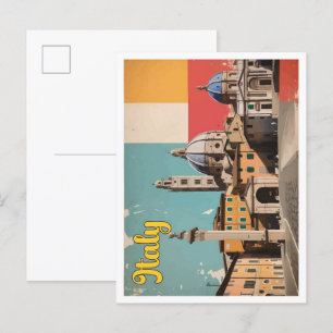 Italy Pop Art Travel Illustration Postcard
