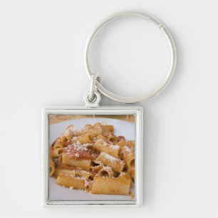 Italy, Positano. Display plate of rigatoni. Keychain