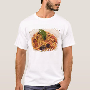 Italy, Positano. Plate of pasta and eggplant. T-Shirt