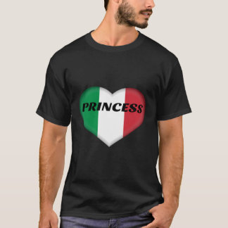 Italy Princess Pride Italian Flag Heart T-Shirt