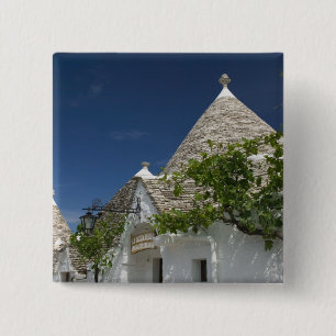 Italy, Puglia, Alberobello, Terra dei Trulli, 2 Inch Square Button