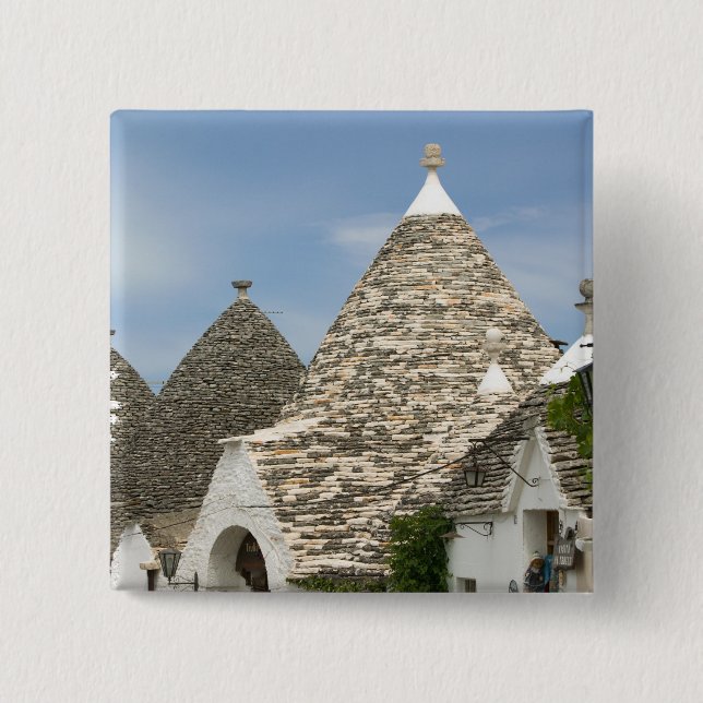 Italy, Puglia, Alberobello, Terra dei Trulli, 2 Inch Square Button (Front)