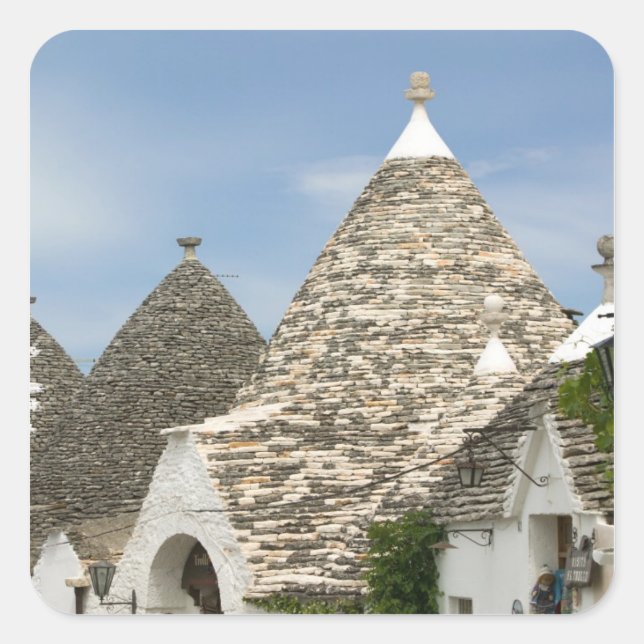 Italy, Puglia, Alberobello, Terra dei Trulli, Square Sticker (Front)