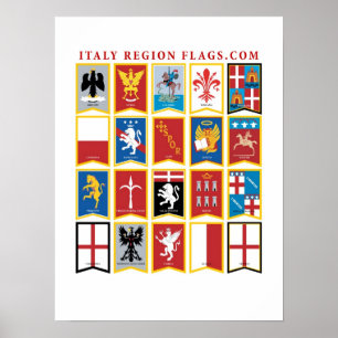 Italy Region Flags Poster