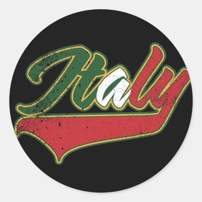 Italy Retro Classic Round Sticker (Front)