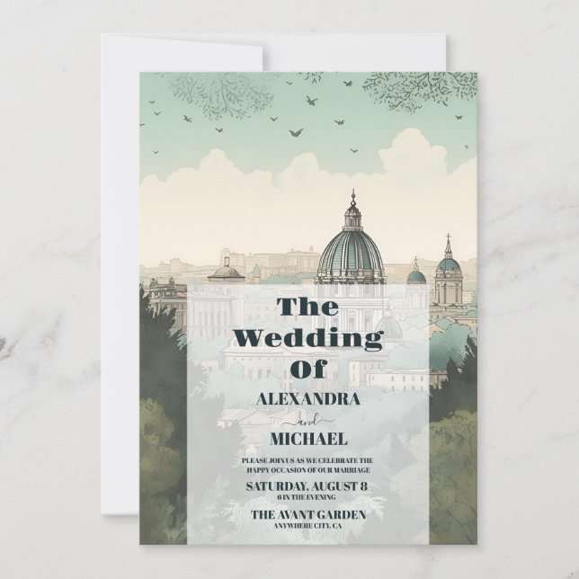 Italy Rome Destination Wedding Invitation (Front)