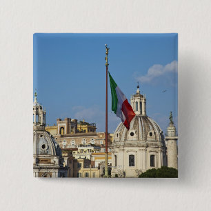 Italy, Rome. Italian flag 2 Inch Square Button