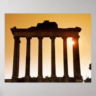 Italy, Rome, Roman Forum, Temple of Saturn Poster