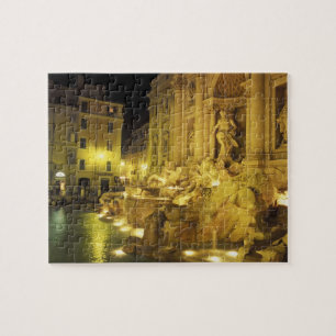 Italy, Rome. Trevi Fountain at night. Jigsaw Puzzle