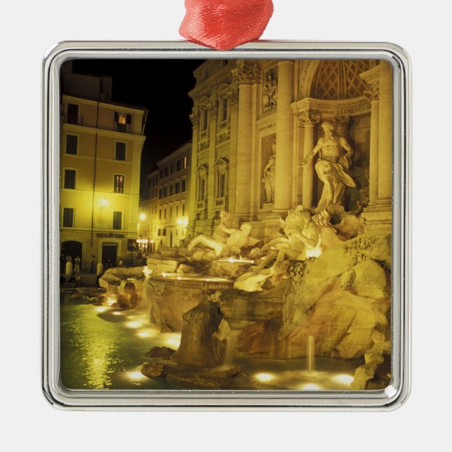 Italy, Rome. Trevi Fountain at night. Metal Ornament (Front)