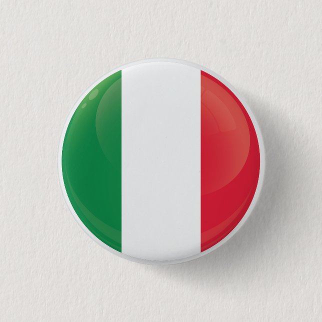 Italy  Round Icon Flag  1 Inch Round Button (Front)