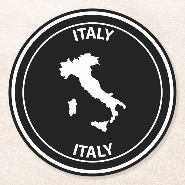 Italy Round Paper Coaster (Front)