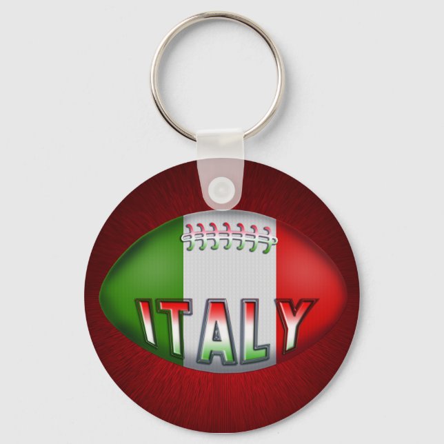 Italy Rugby Ball Keychain (Front)