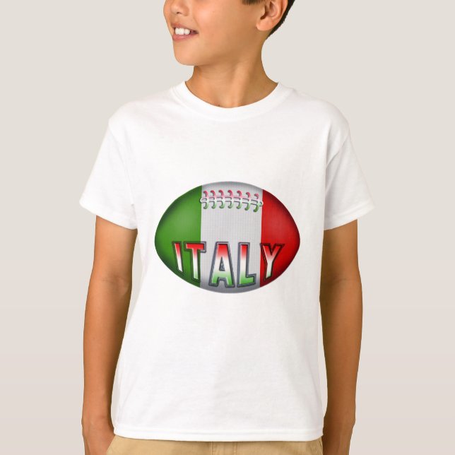 Italy Rugby Ball T-Shirt (Front)