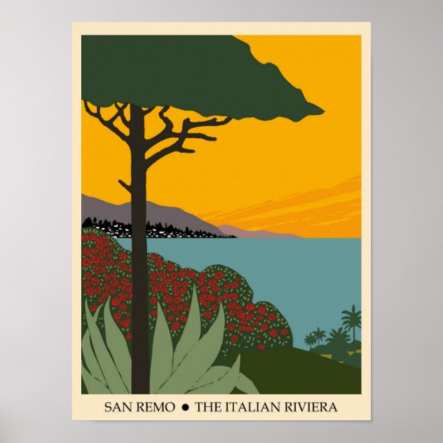 Italy San Remo Vintage Travel Poster (Front)