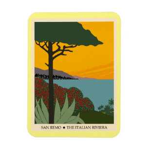 Italy San Remo Vintage Travel Poster Magnet