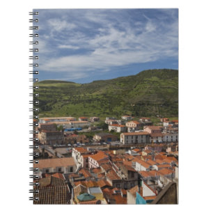 Italy, Sardinia, Bosa. Town view from Castello 2 Notebook