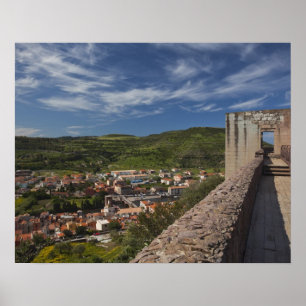 Italy, Sardinia, Bosa. Town view from Castello Poster