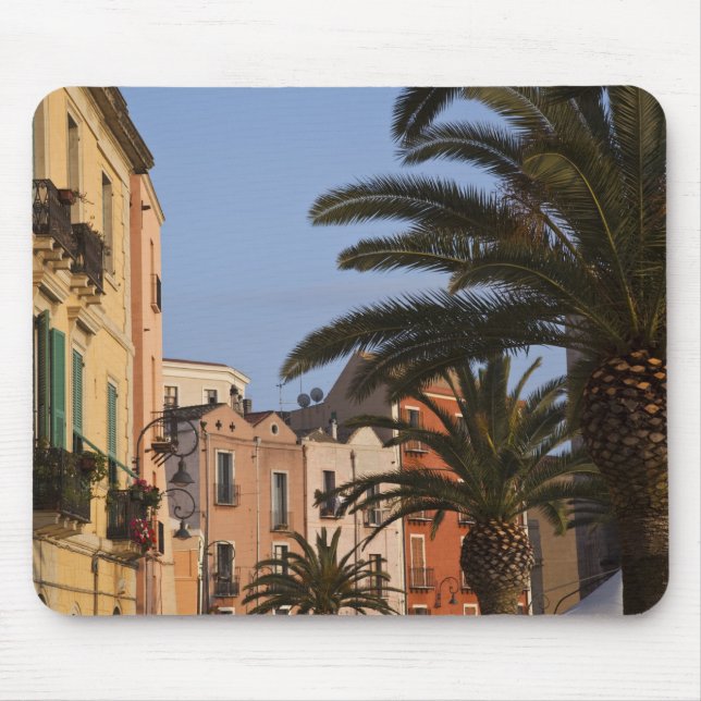 Italy, Sardinia, Cagliari. Buildings and palms Mouse Pad (Front)