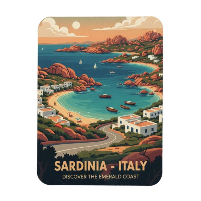 Italy Sardinia Postcard Magnet (Vertical)