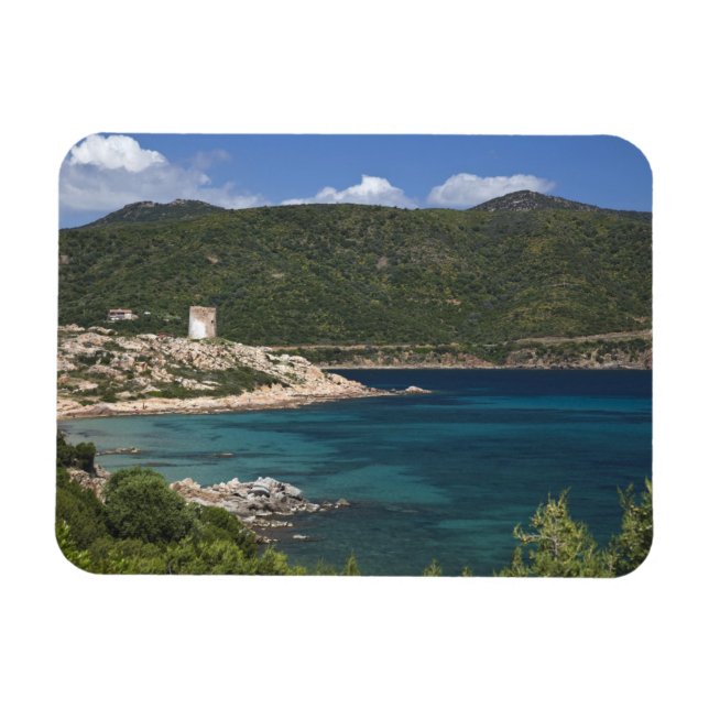 Italy, Sardinia, Teulada. Spanish tower. Magnet (Horizontal)