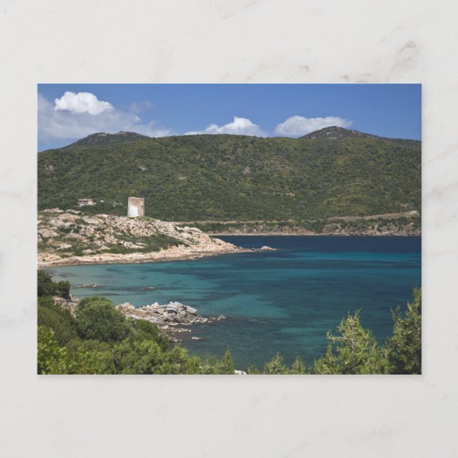 Italy, Sardinia, Teulada. Spanish tower. Postcard (Front)