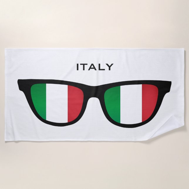 ITALY Shades custom text beach towel (Front)