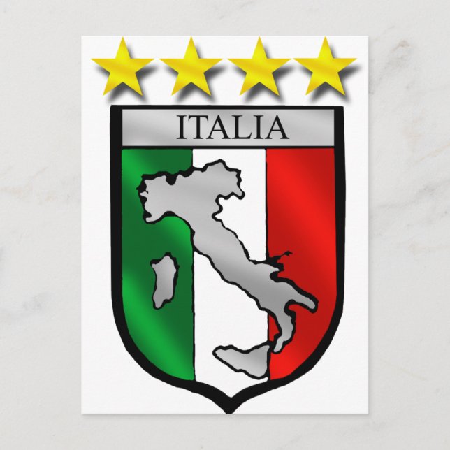 italy shield Italy flag italia map soccer lovers Postcard (Front)