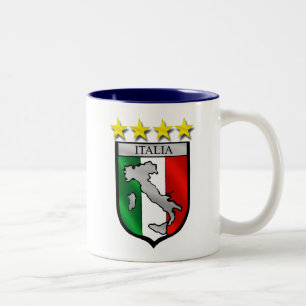 italy shield Italy flag italia map Two-Tone Coffee Mug