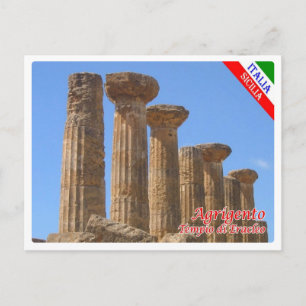 Italy - Sicily - Agrigento - Tempio di Eracleo - Postcard