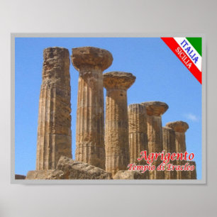 Italy - Sicily - Agrigento - Tempio di Eracleo - Poster