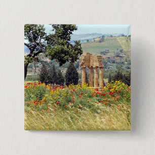 Italy, Sicily, Agrigento. The ruins of the 2 Inch Square Button