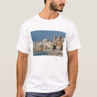Italy, Sicily, Cefalu, Town View with Duomo from