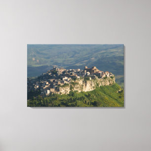 Italy, Sicily, Enna, Calascibetta, Morning View 2 Canvas Print