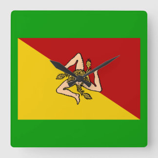 Italy - Sicily Flag Wall Clock