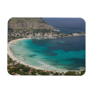 Italy, Sicily, Mondello, View of the beach from Magnet