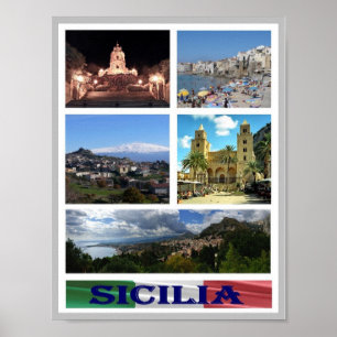 Italy - Sicily - Mosaic - Poster