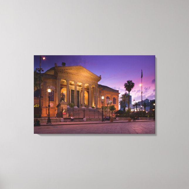 Italy, Sicily, Palermo, Teatro Massimo Opera Canvas Print (Front)
