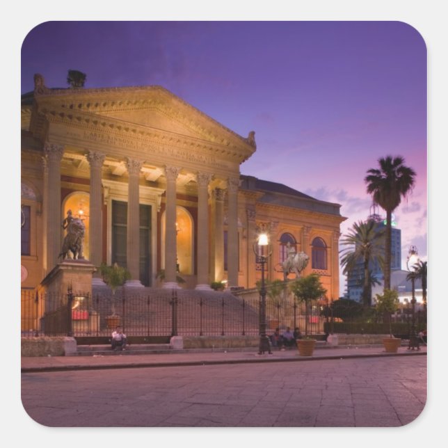 Italy, Sicily, Palermo, Teatro Massimo Opera Square Sticker (Front)