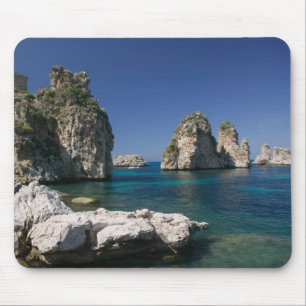 Italy, Sicily, Scopello, Rocks by Tonnara Mouse Pad