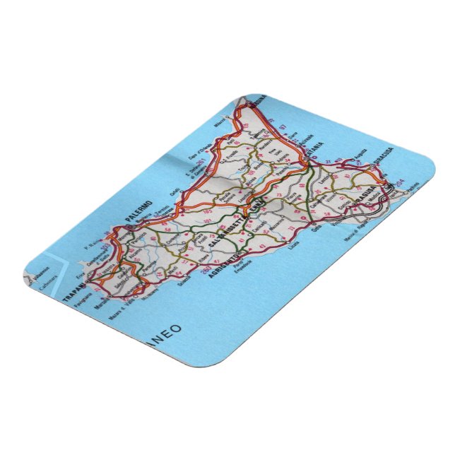 Italy - Sicily - Sicily Map - Magnet (Left Side)