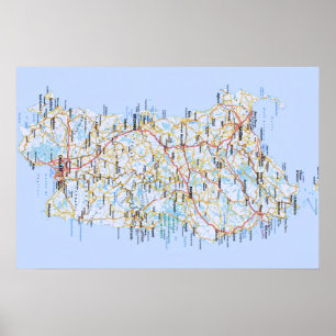 Italy - Sicily - Sicily Map - Poster