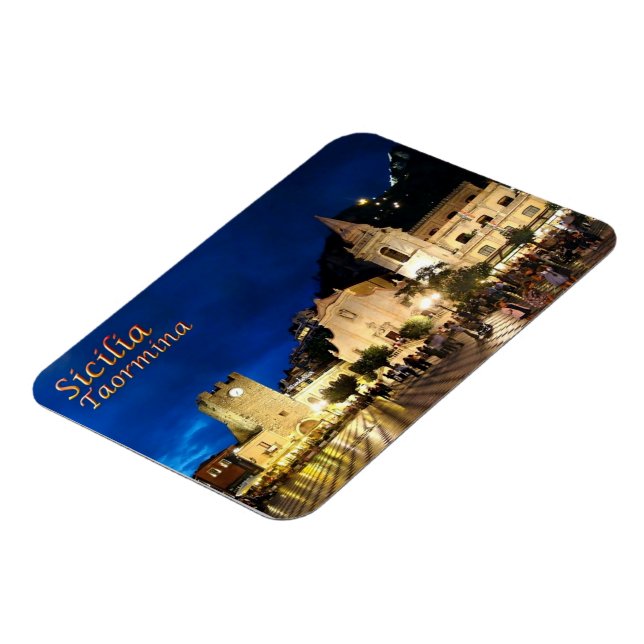 Italy - Sicily - Taormina By Night - Magnet (Left Side)