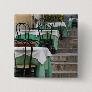 ITALY, Sicily, TAORMINA: Corso Umberto 1, Cafe 2 Inch Square Button