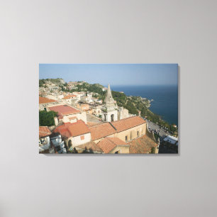 ITALY, Sicily, TAORMINA: View towards Piazza IX Canvas Print