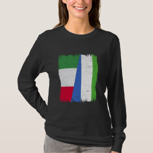 Italy Sierra Leone Half Flag Italian Sierra Leonea T-Shirt